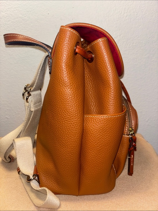Dooney & Bourke Pebble Grain Large Murphy Backpack in a caramel brown color main image 4